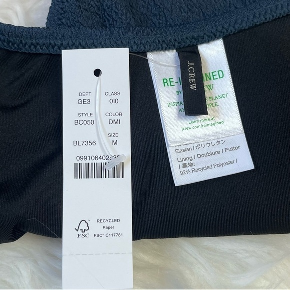 J Crew Blue Textured Bikini Swim Bottoms Medium NWT - Picture 8 of 9